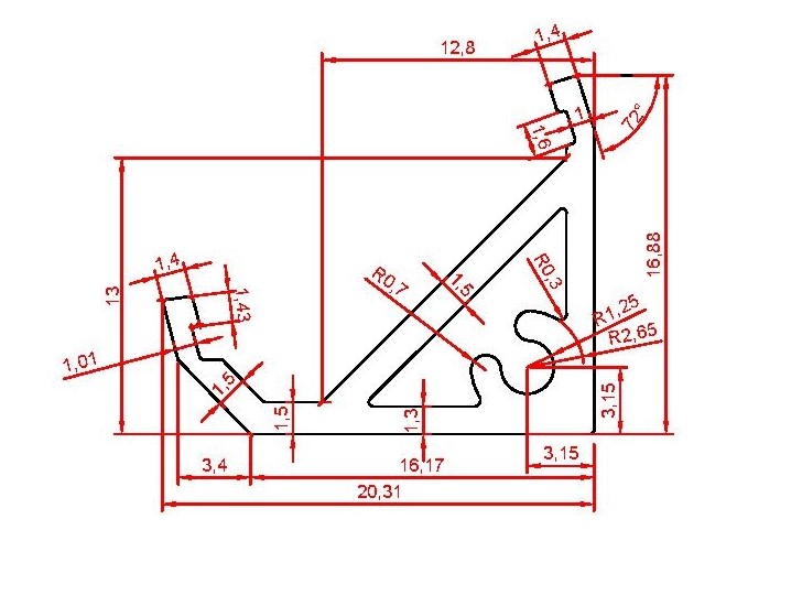 Алюминиевый профиль для светодиодной ленты - чертеж №17